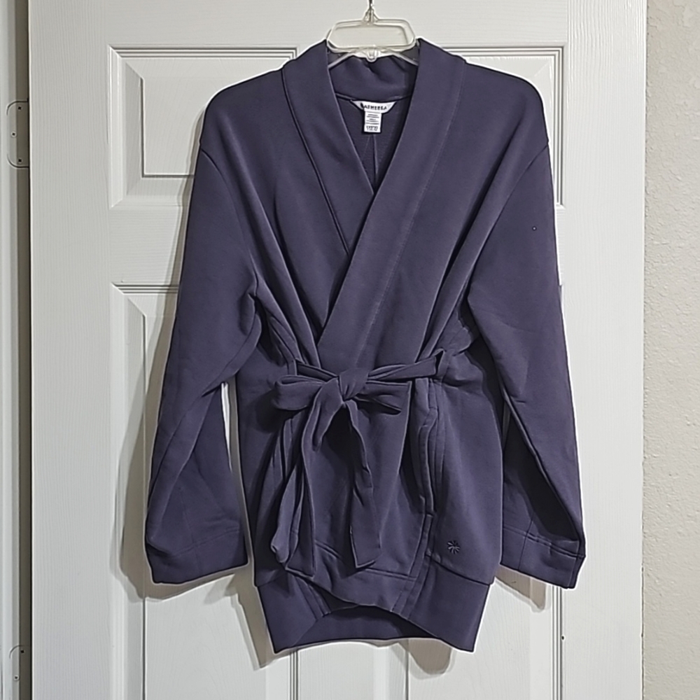 Athleta Retroterry Wrap Sweatshirt Violet Women's XXS